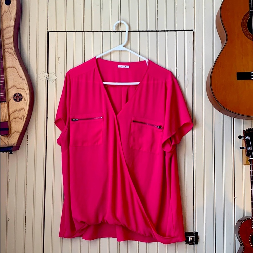 Maurices Shirt Sleeve Dressy Wrap Blouse